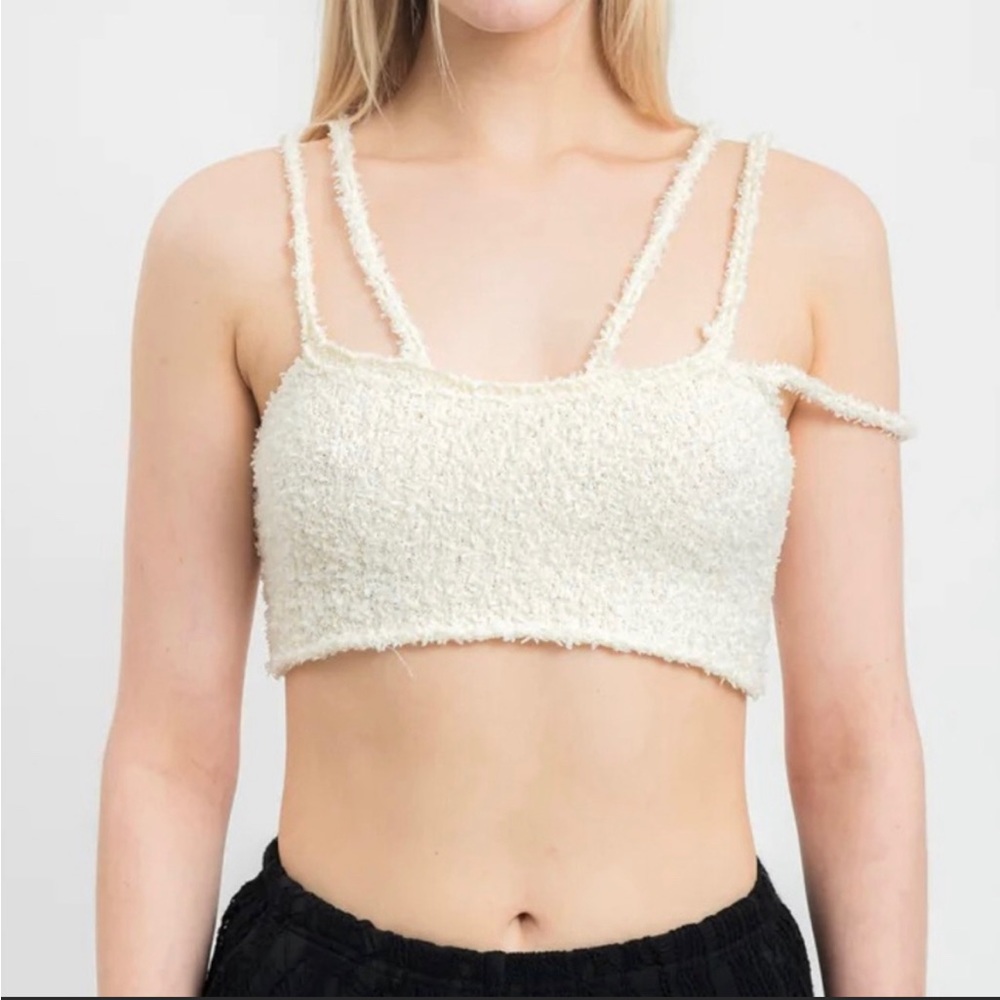 Danielle guizio strappy boucle knit top